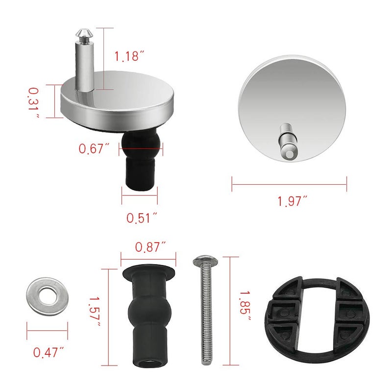 BornFeel Toilet Seat Hinge Fixings 4pcs Quick Release Top Fix Nuts Screws Hole Fittings Expanding Rubber Screws with 50mm Base - Image 2
